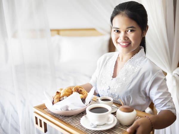 Villa Indrani - Coffee and bread for room service